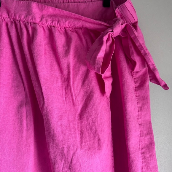 A New Day Linen Blend Side Tie Pink Midi Skirt Size XL - Picture 5 of 6
